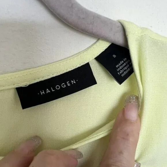 NEW Halogen womens Light Yellow Shell Top Small Professional/Work Wear Blouse - Picture 7 of 11